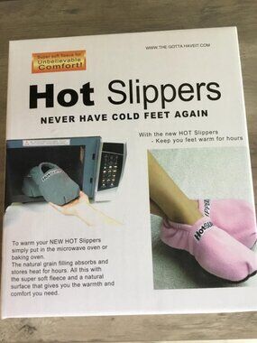 Gotta Have It! Hot Slippers Never Have Cold Feet Again Women's Size M (7-8) Gray